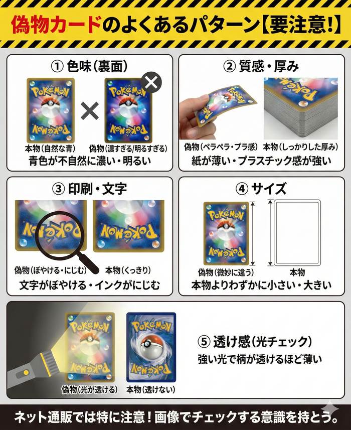 偽物カードのよくあるパターン